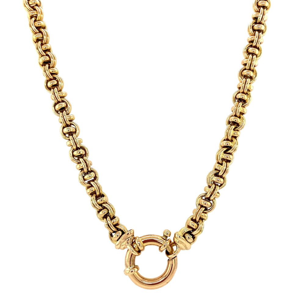 Vintage 14K Gold Necklace Dubbele Jaseron 46 cm