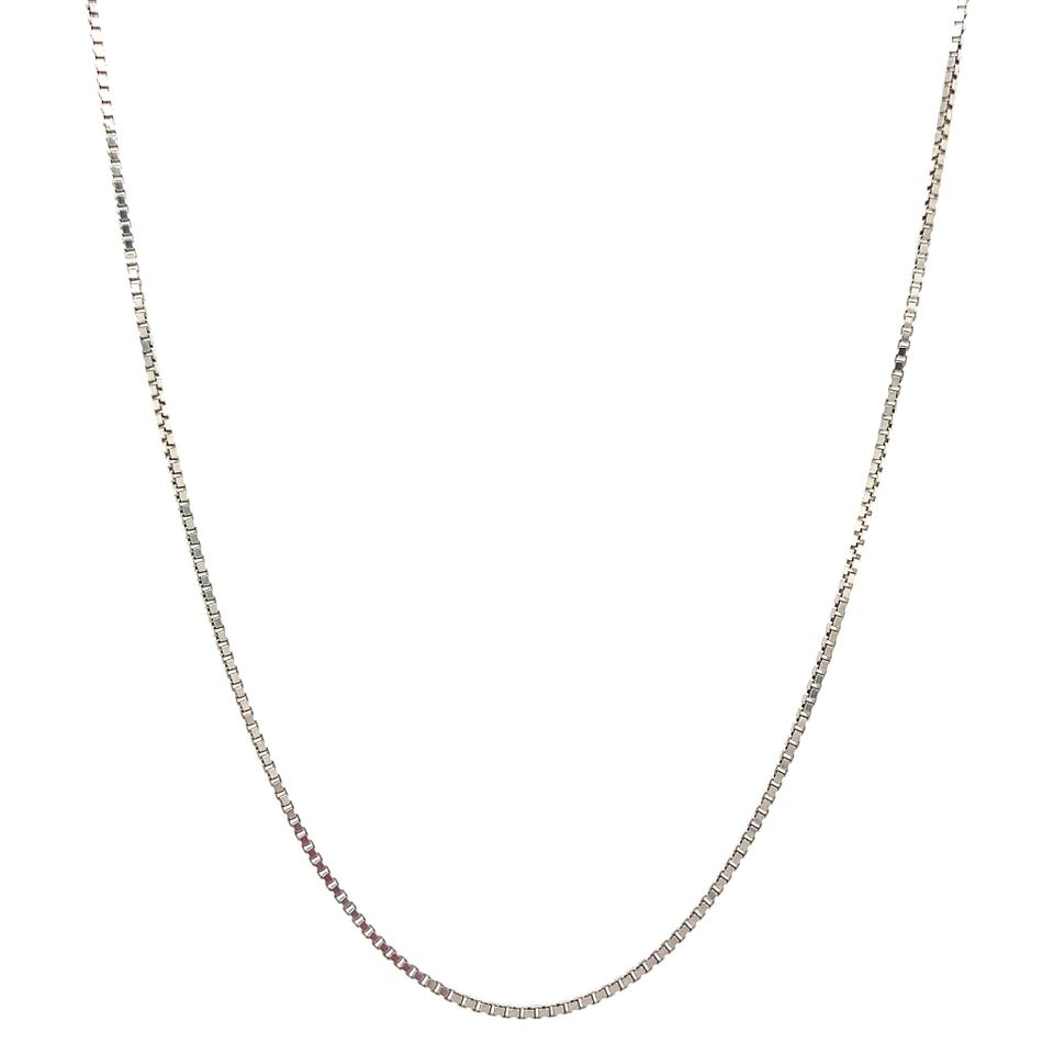 Vintage 14K White Gold Venetian Long Necklace