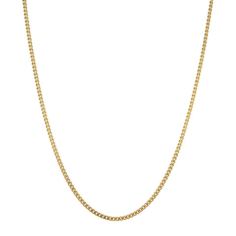 Vintage 14K Gold Long Necklace Curb 42 cm