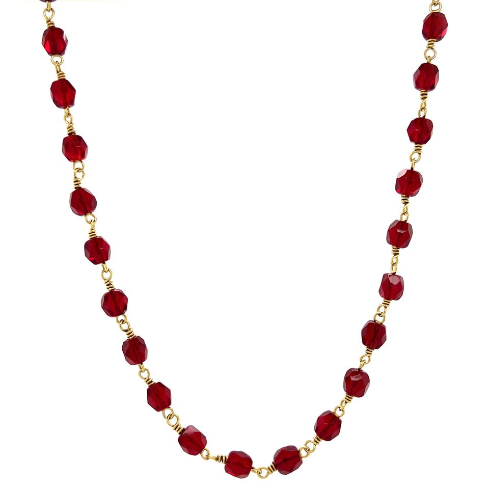 Vintage 14K Gold Necklace with Glaskralen 42 cm