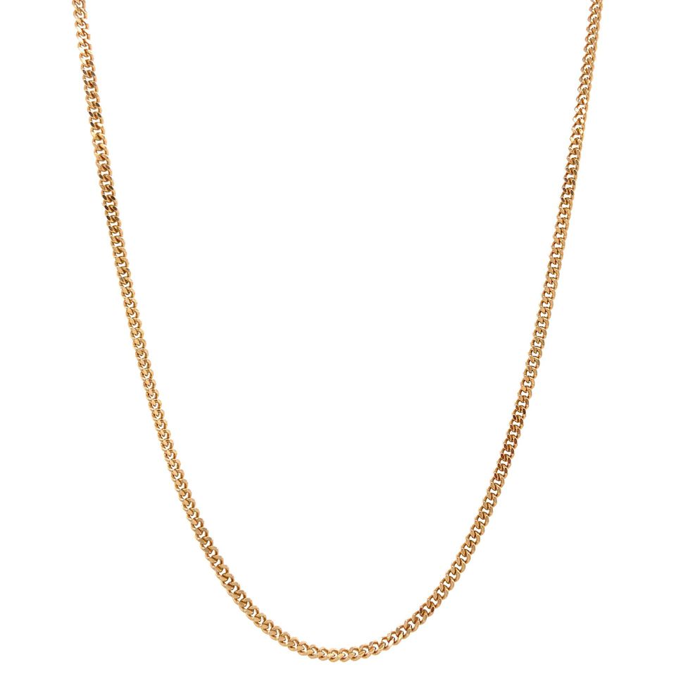 Vintage 14K Gold Long Necklace Curb 47.5 cm