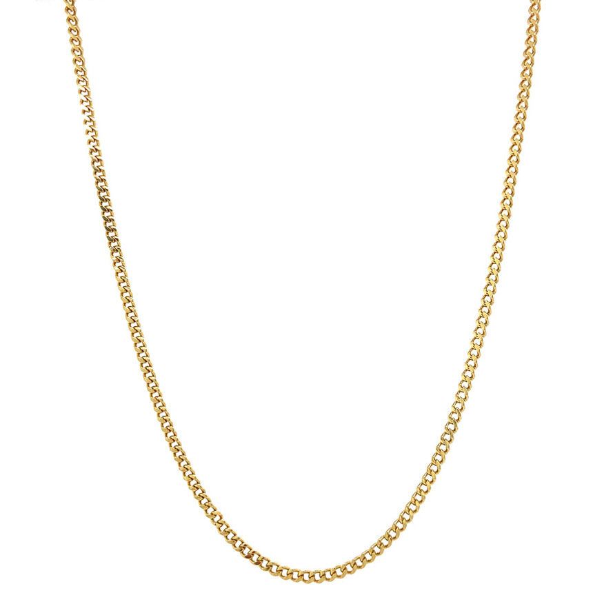 Vintage 14K Gold Curb Long Necklace