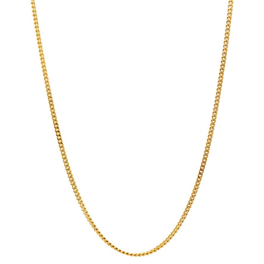 Vintage 14K Gold Long Necklace Curb 51.5 cm