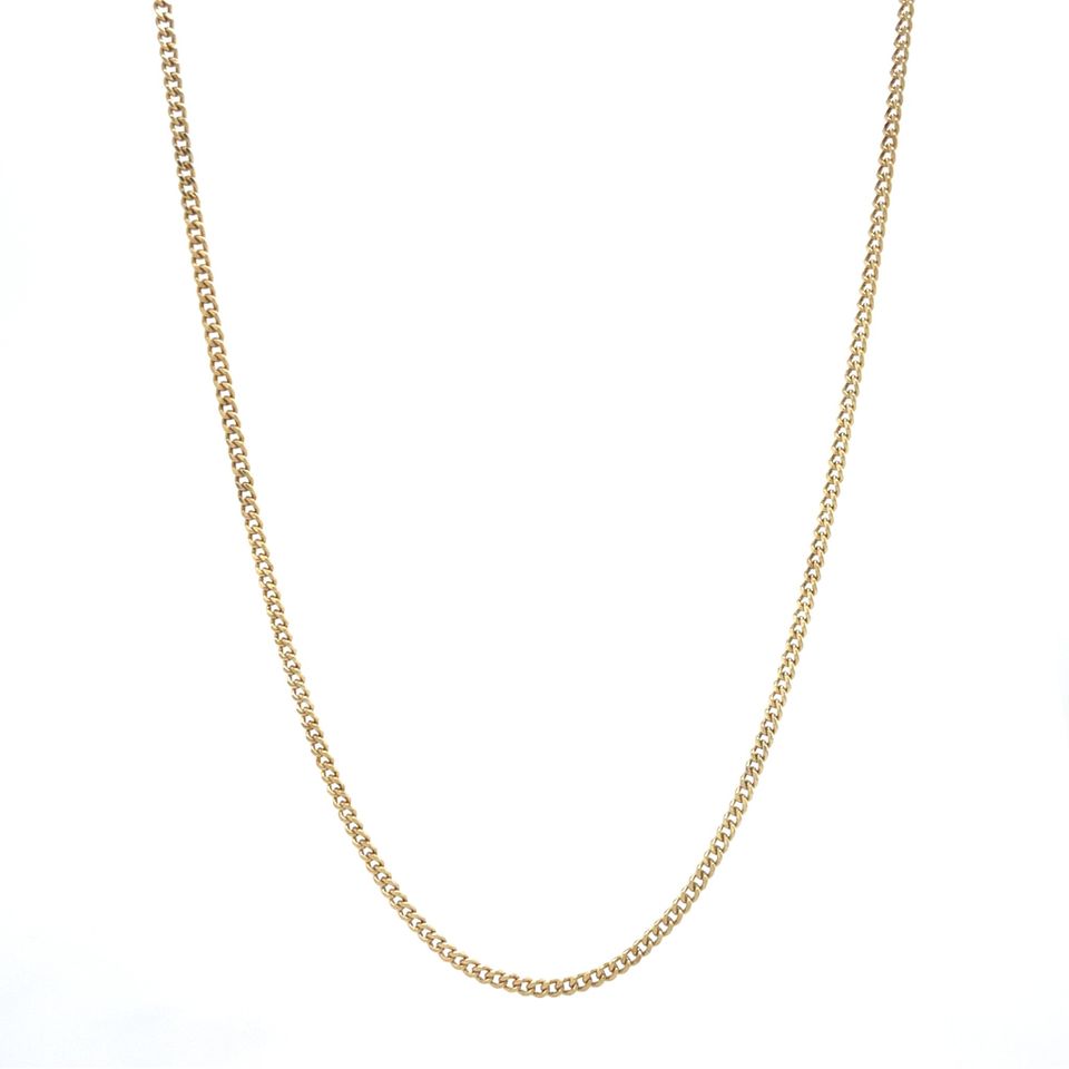 Vintage 14K Gold Curb Long Necklace