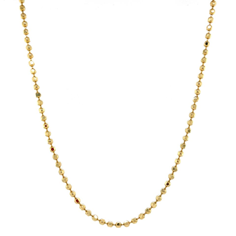 Vintage 14K Gold Bead Necklace 46 cm