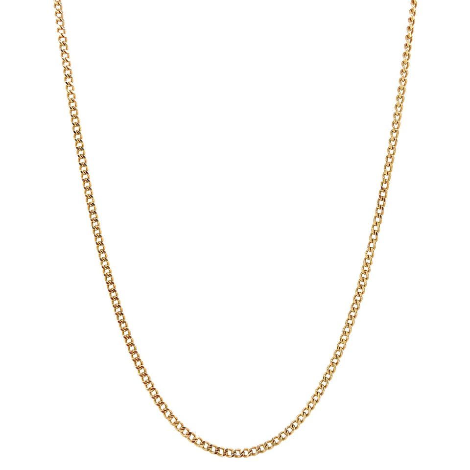 Vintage 14K Gold Long Necklace Curb 75 cm