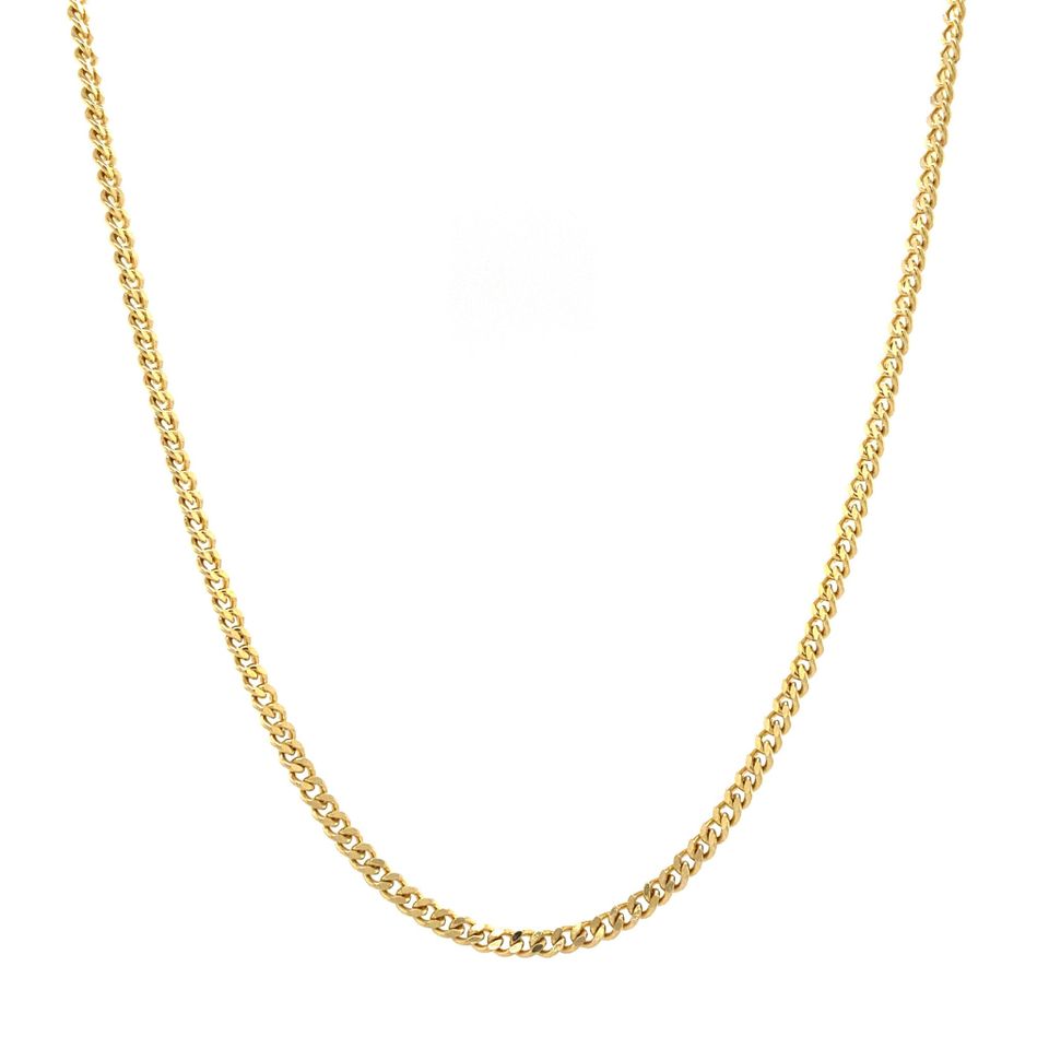 Vintage 14K Gold Long Necklace Curb 61 cm