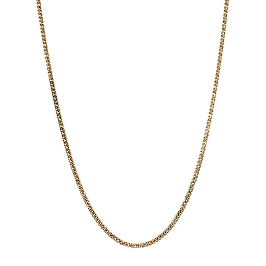 Vintage 14K Gold Curb Long Necklace
