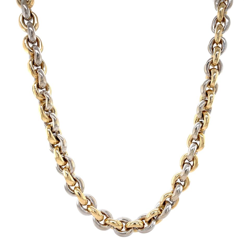 Vintage 14K Two Tone Gold Jaseron Necklace