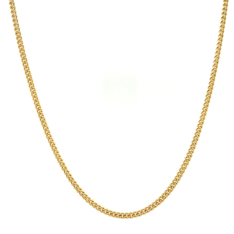 Vintage 14K Gold Long Necklace Curb 55.5 cm