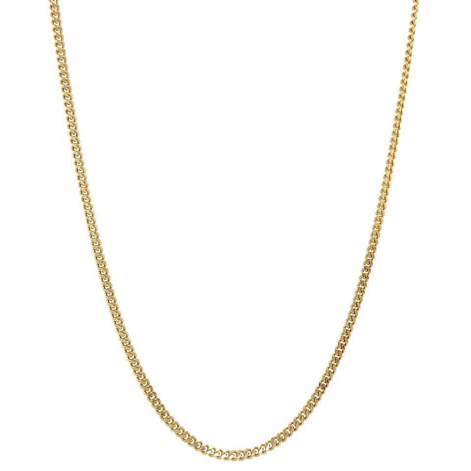 Vintage 14K Gold Curb Long Necklace