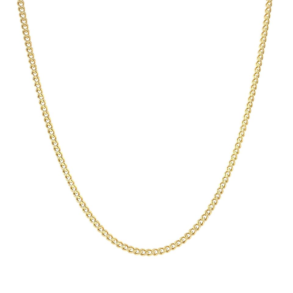 Vintage 14K Gold Long Necklace Curb 63.5 cm