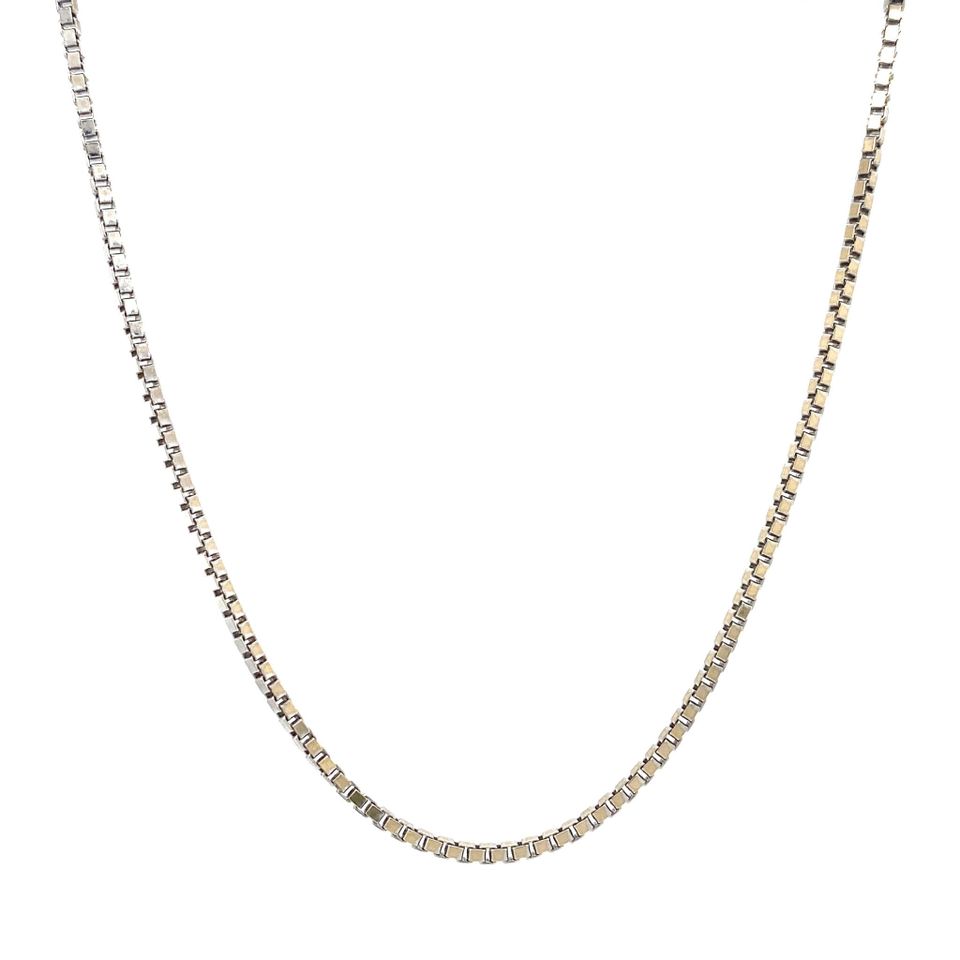 Vintage 14K White Gold Necklace Venetian 48 cm