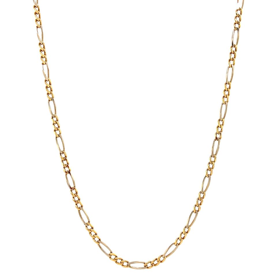 Vintage 14K Gold Necklace Figaro 55.5 cm
