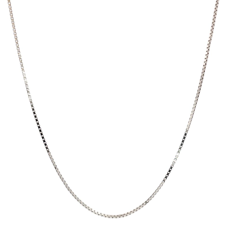 Vintage 14K White Gold Venetian Long Necklace