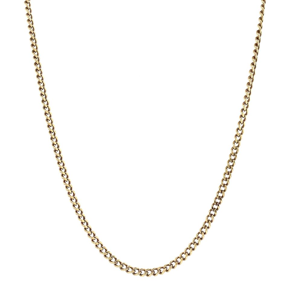Vintage 14K Gold Curb Long Necklace