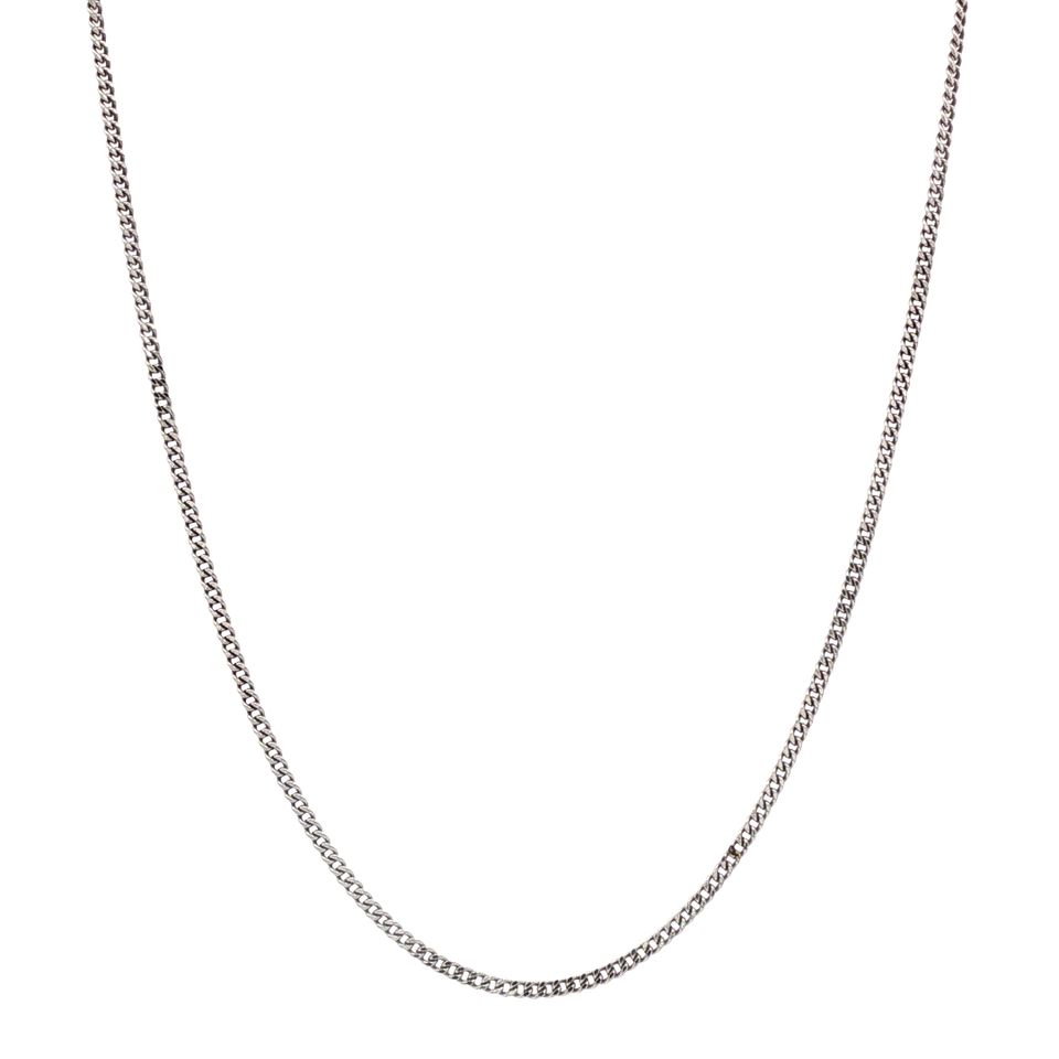 Vintage 14K White Gold Curb Necklace