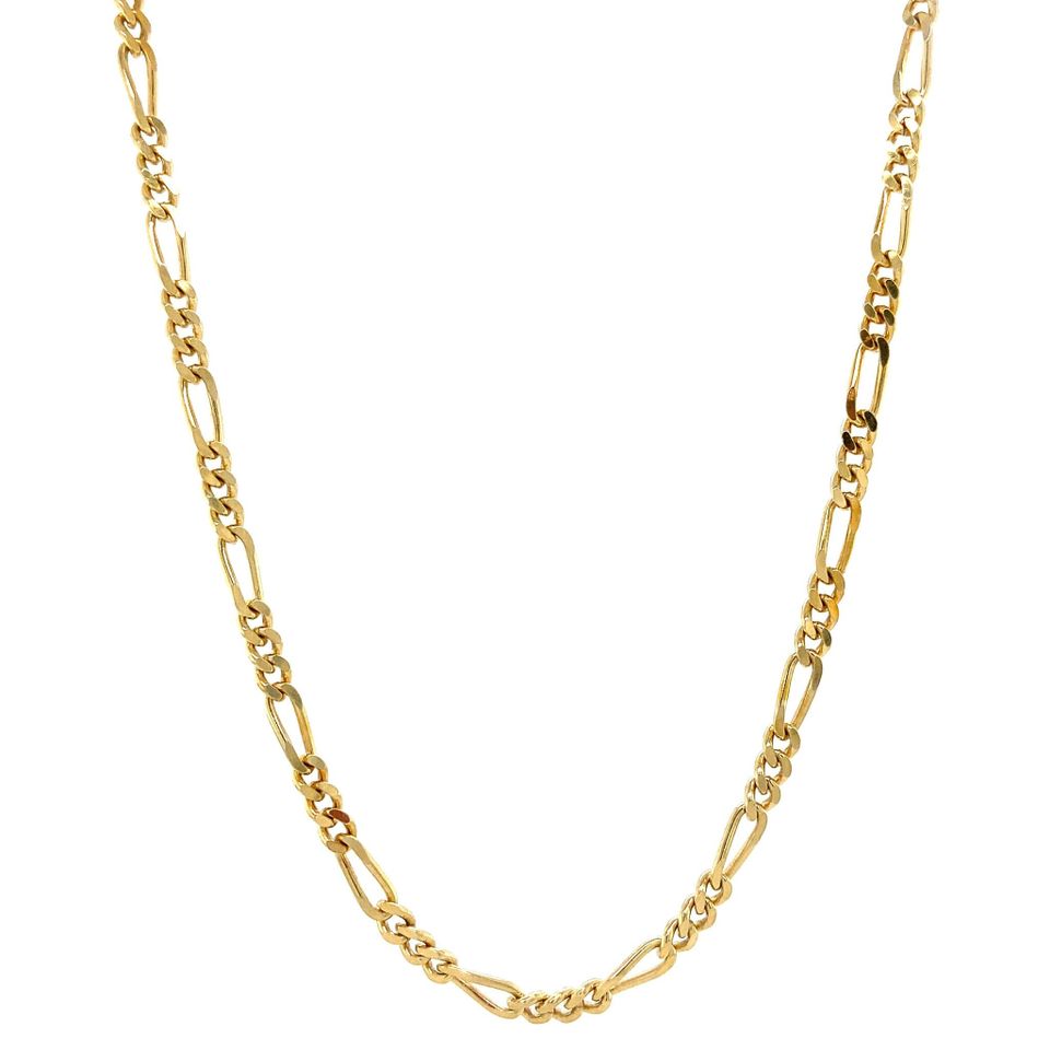 Vintage 14K Gold Necklace Figaro 51 cm