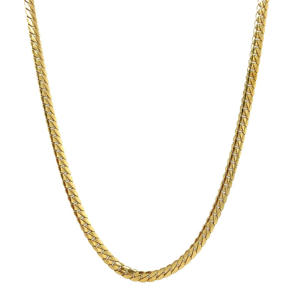 Vintage 14K Gold Necklace Flat Curb 42.5 cm