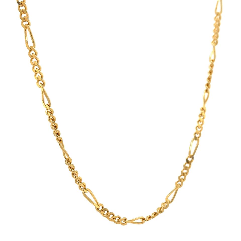 Vintage 18K Gold Long Necklace Fancy 70 cm