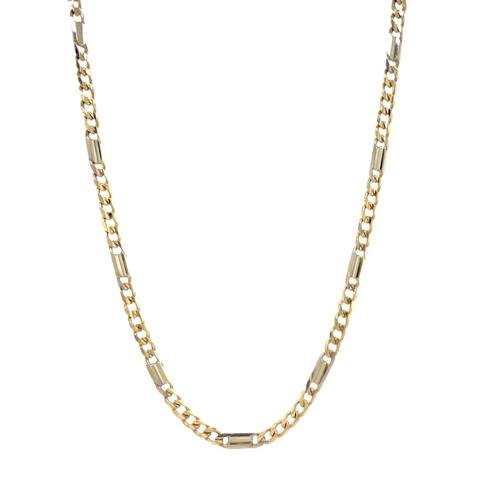 Vintage 14K Two Tone Gold Fancy Necklace