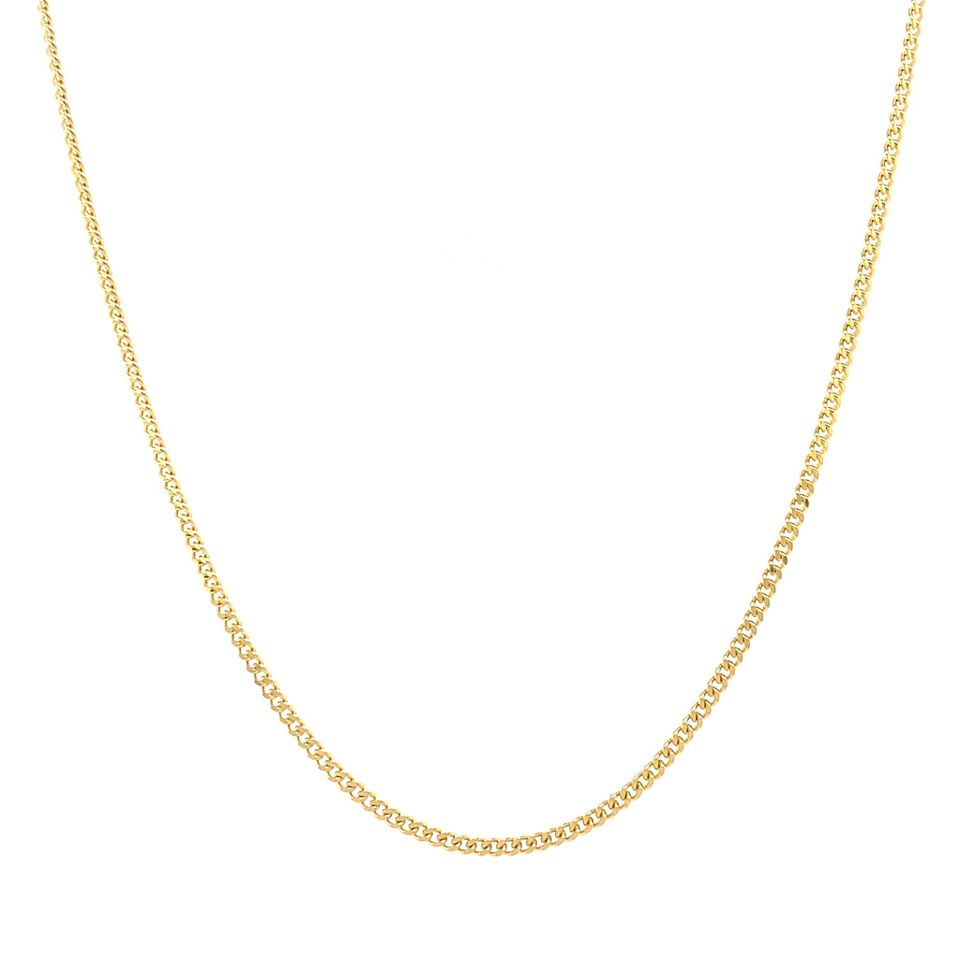 Vintage 14K Gold Long Necklace Curb 45 cm