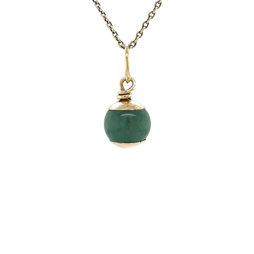 Vintage 14K Gold Pendant with Aventurine