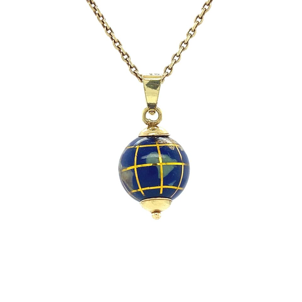 Vintage 18K Gold Globe Pendant