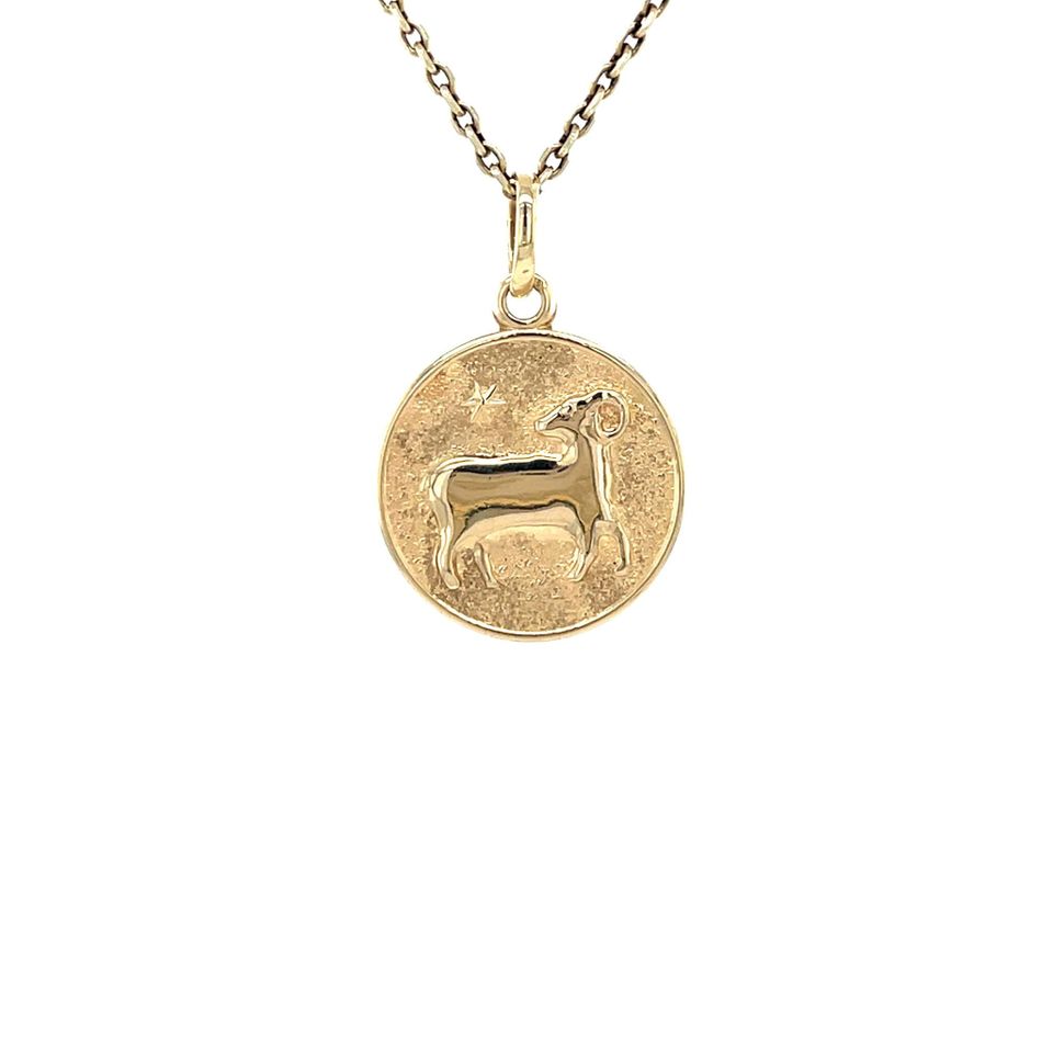 Vintage 14K Gold Ram Pendant