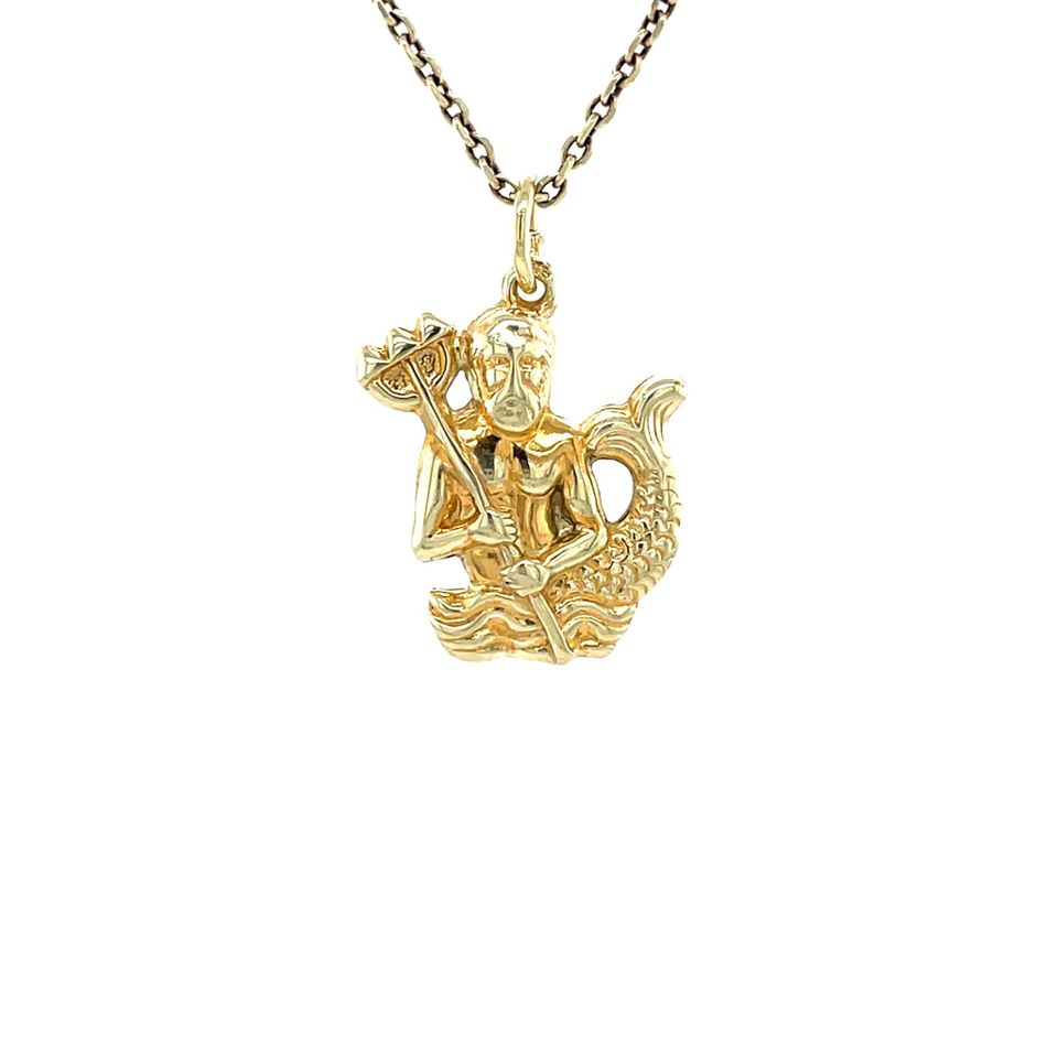 Vintage 14K Gold Neptunus Pendant
