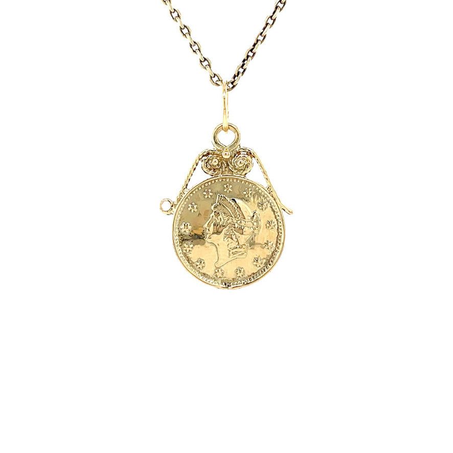 Vintage 14K Gold Coin Pendant