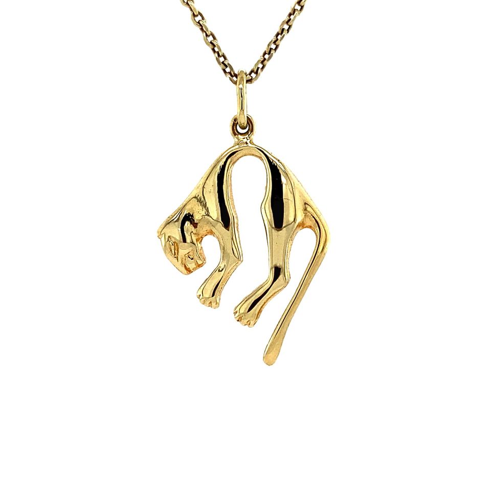 Vintage 14K Gold Pendant Panther