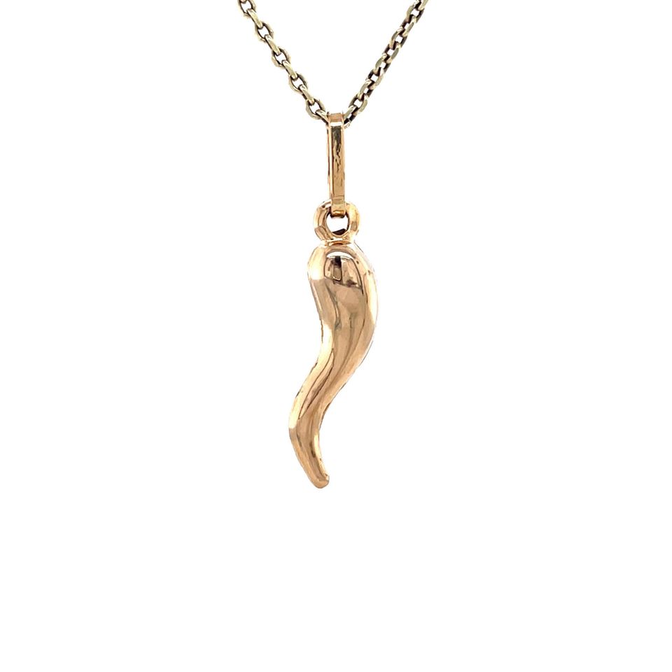 Vintage 18K Rose Gold Cornicello Pendant