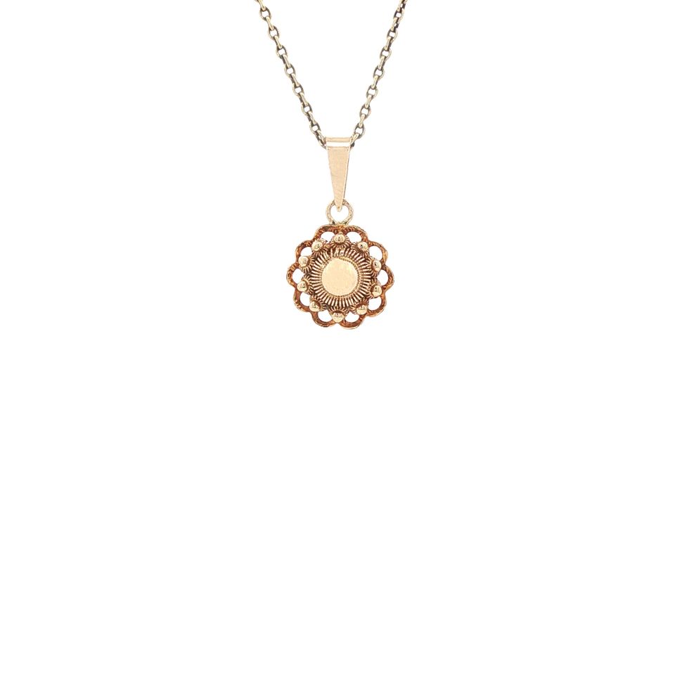 Vintage 14K Gold Zeeland Button Pendant