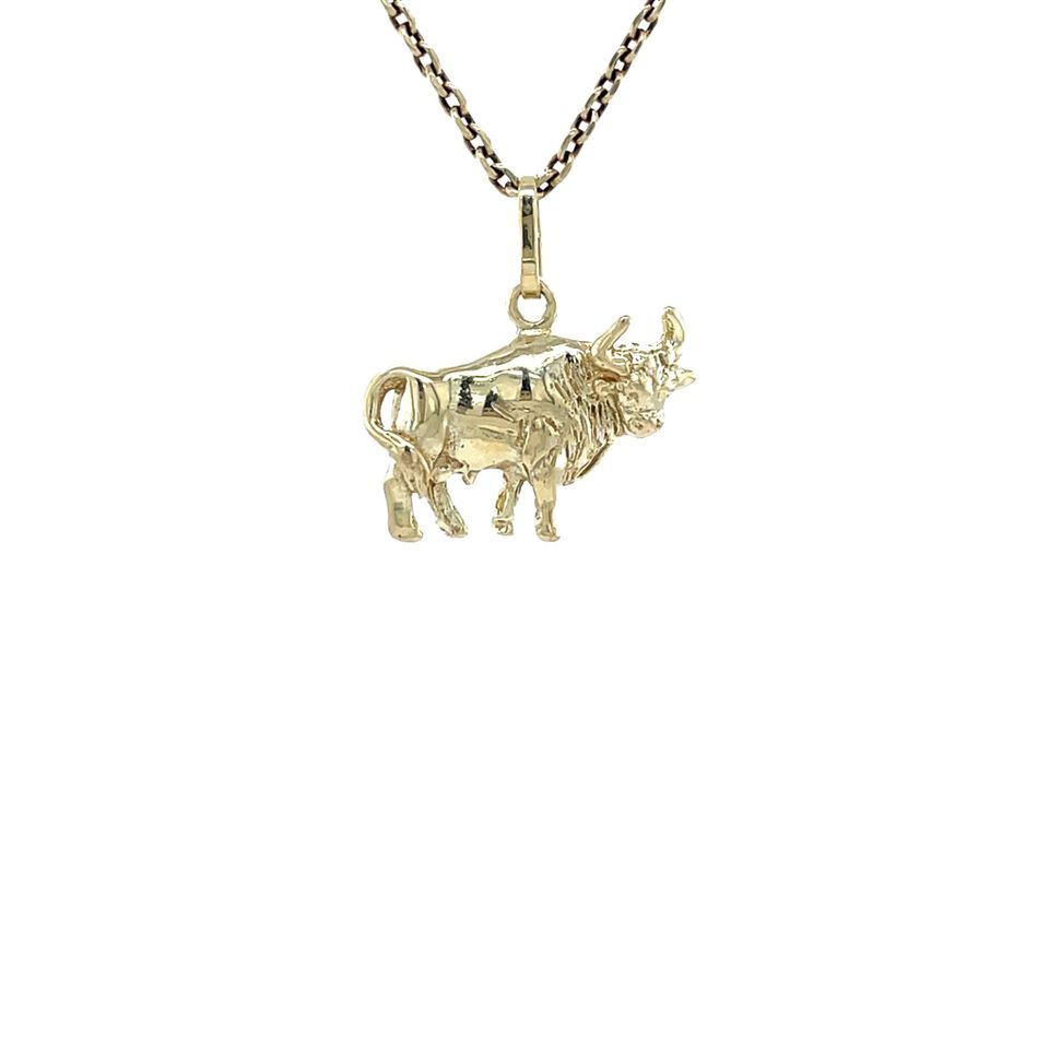 Vintage 14K Gold Stier Pendant