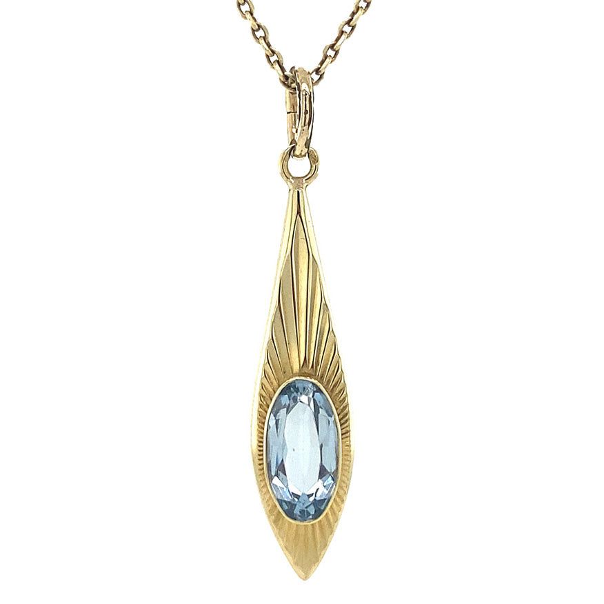 Vintage 14K Gold Pendant with Spinel