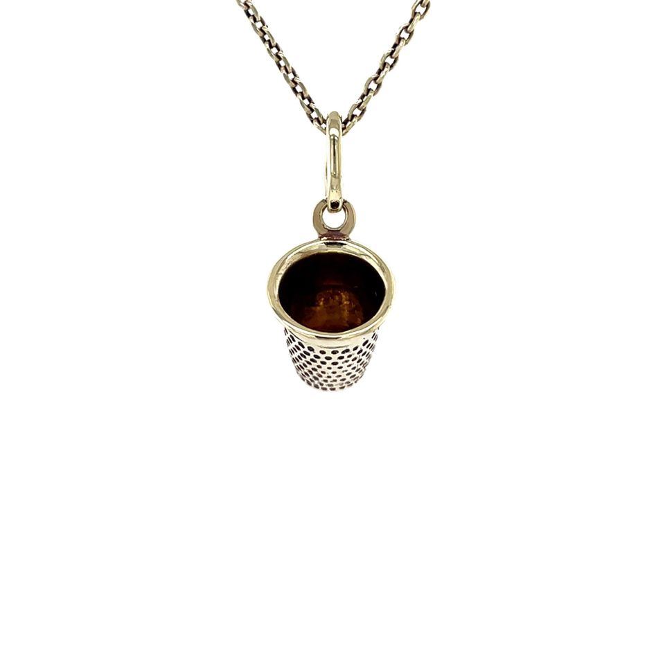 Vintage 14K Gold Vingerhoed Pendant