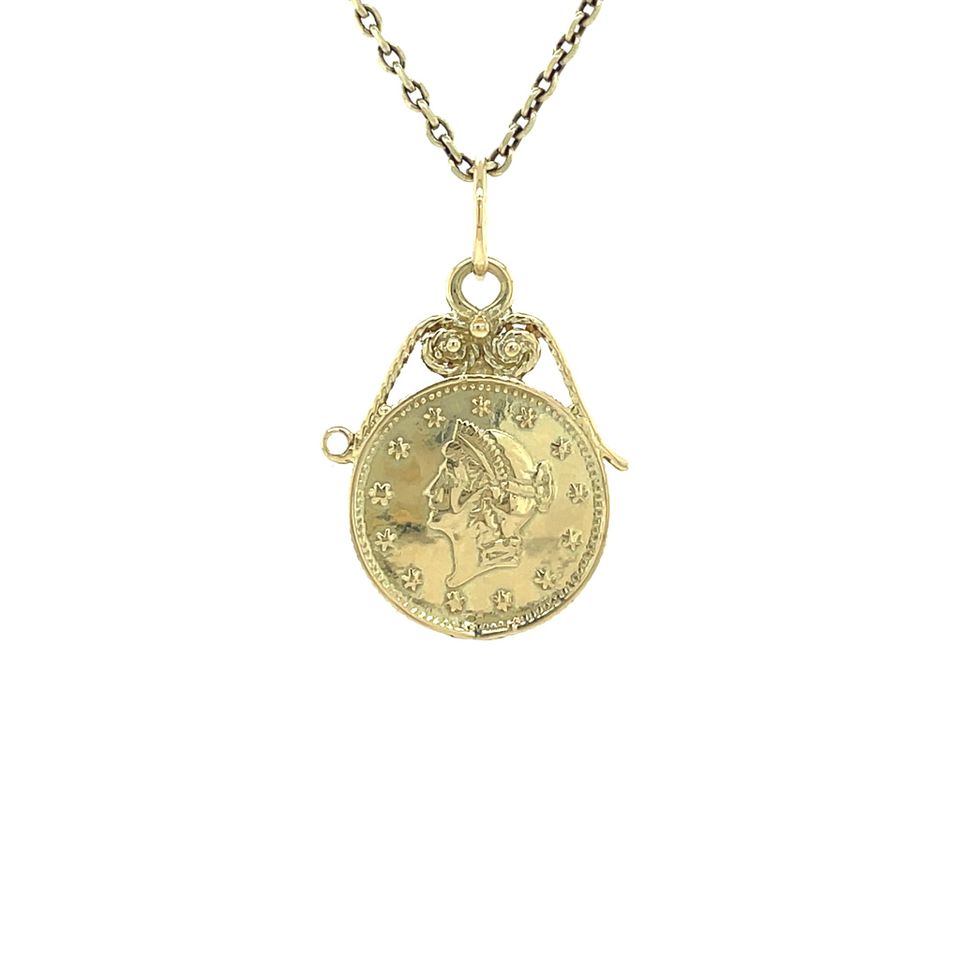 Vintage 14K Gold Coin Pendant