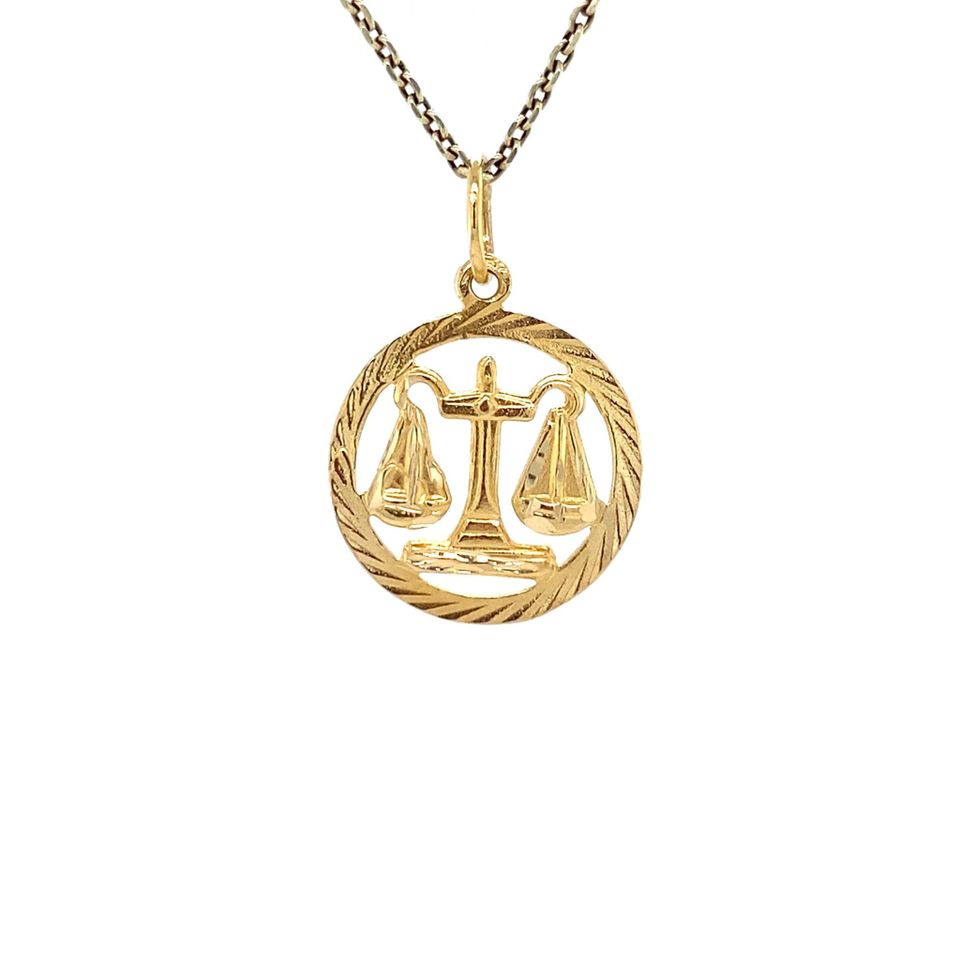 Vintage 14K Gold Libra Pendant