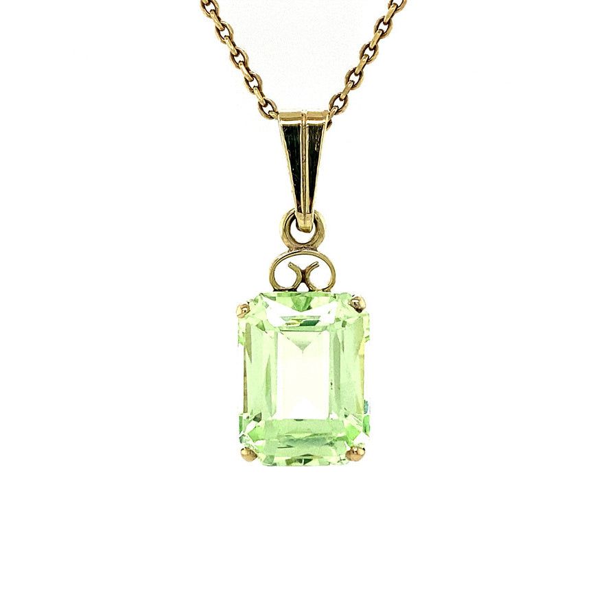 Vintage 14K Gold Pendant with Green Spinel