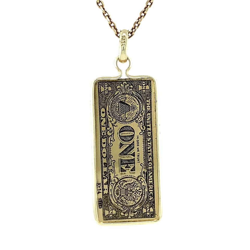 Vintage 14K Gold Pendant Dollar