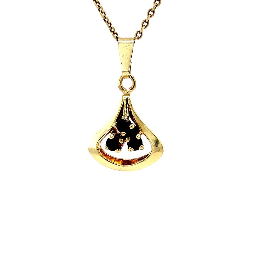Vintage 14K Gold Pendant with Garnet