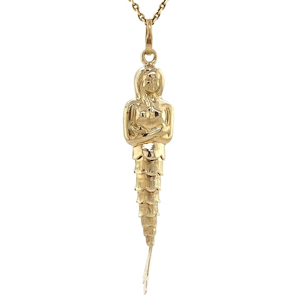 Vintage 14K Gold Pendant Zeemeermin