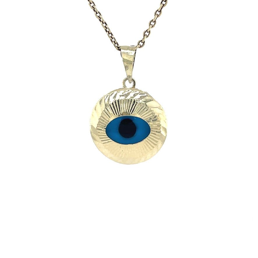 Vintage 14K Gold Evil Eye Pendant