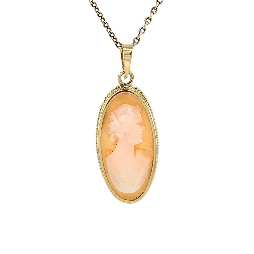 Vintage 14K Gold Pendant with Cameo