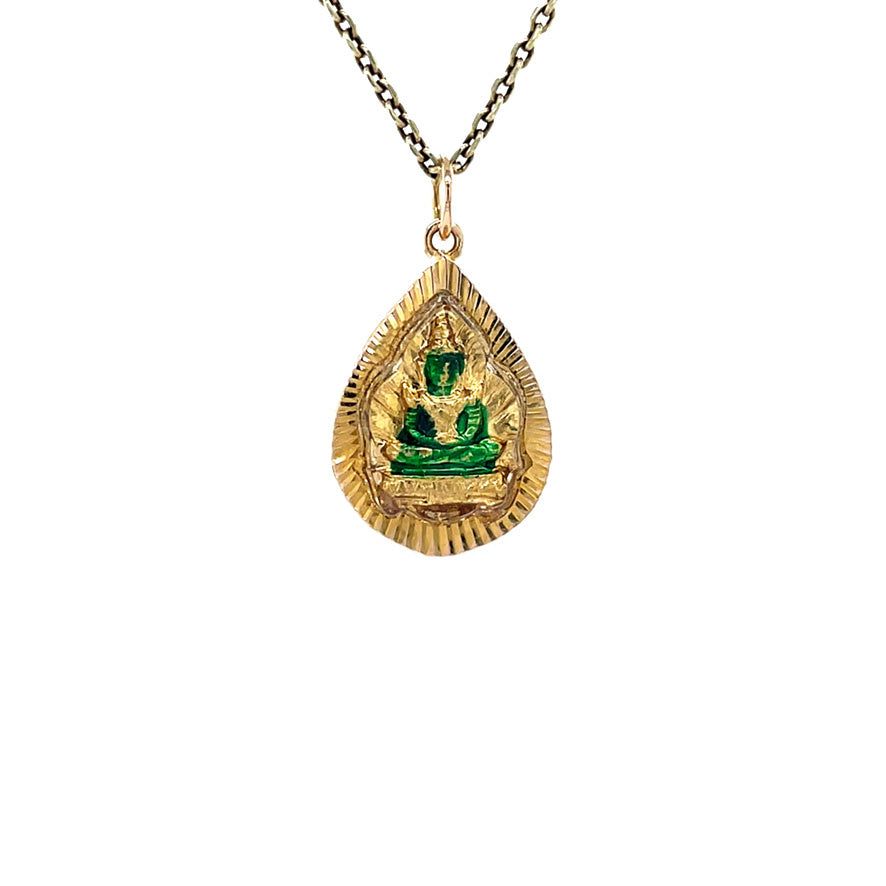 Vintage 10K Gold Pendant with Enamel