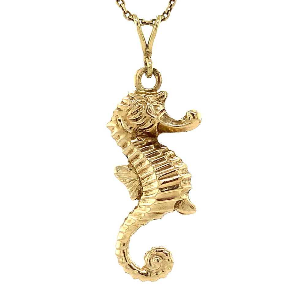 Vintage 14K Gold Pendant Seahorse