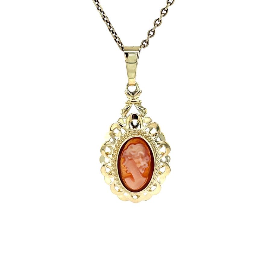 Vintage 14K Gold Pendant with Cameo