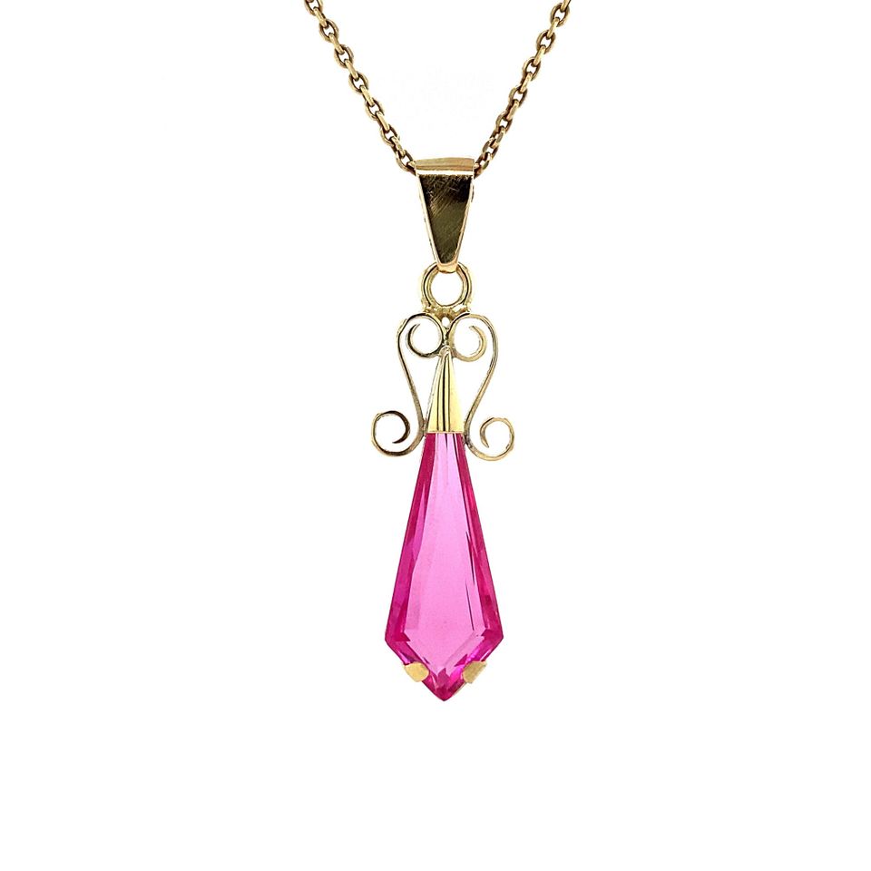 Vintage 14K Gold Pendant with Ruby