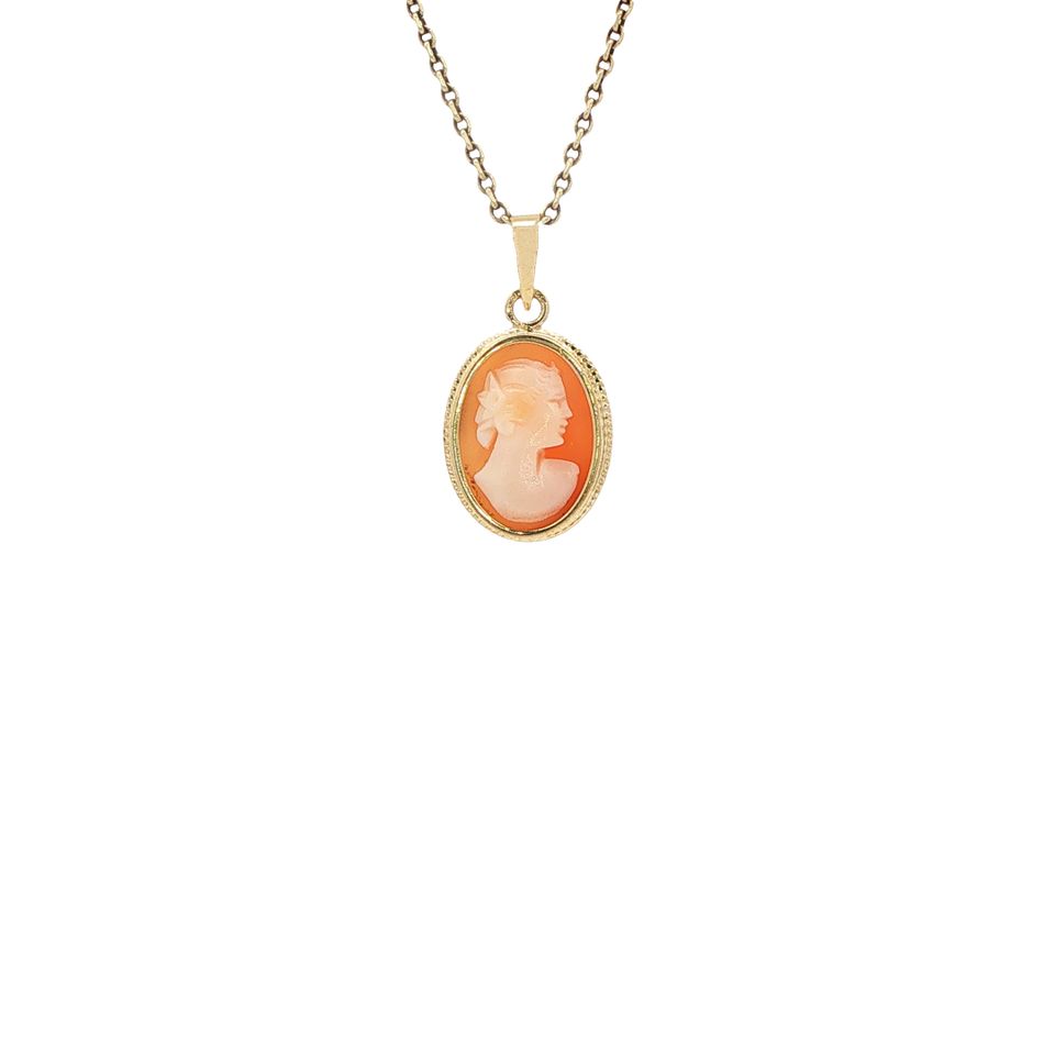 Vintage 14K Gold Pendant with Cameo
